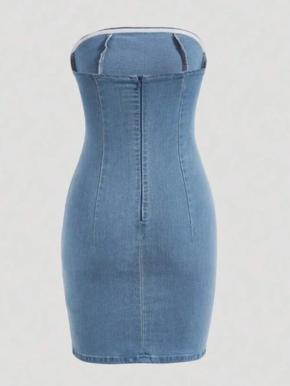 SHEIN Light Blue Denim Mini Dress - Picture 2 of 6